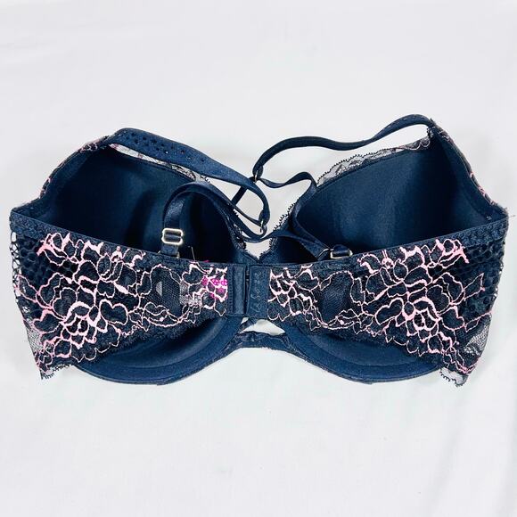 La Senza Bra Lot 2 Size 34DD Pink Black Padded Sheer Underwire Push Up Lace New - Picture 4 of 16
